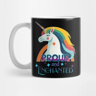 PRIDE Month Proud and Enchanted Unicorn Mug